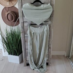 Free People Women's Skirt And Matching Tie Back Strapless Top